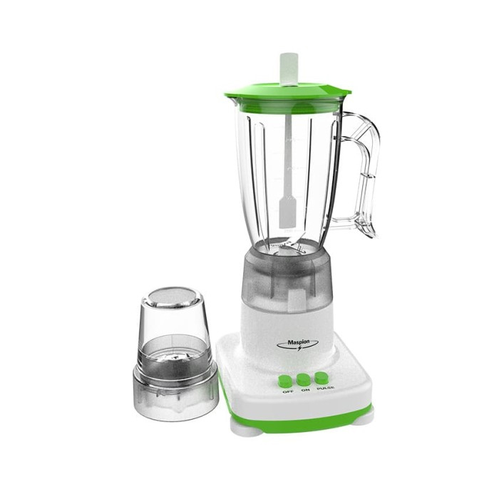 Maspion Blender Plastik Anti Pecah 2in1 1 Liter - MT1207 | MT-1207 - Hijau 